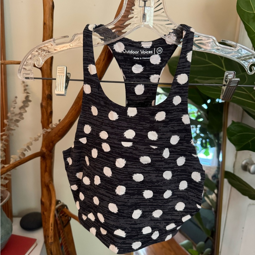 Outdoor Voices Polka Dot Longline Sports Bra